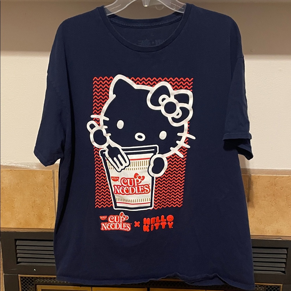 Hello Kitty Cup Noodles Navy Tee (size XL)